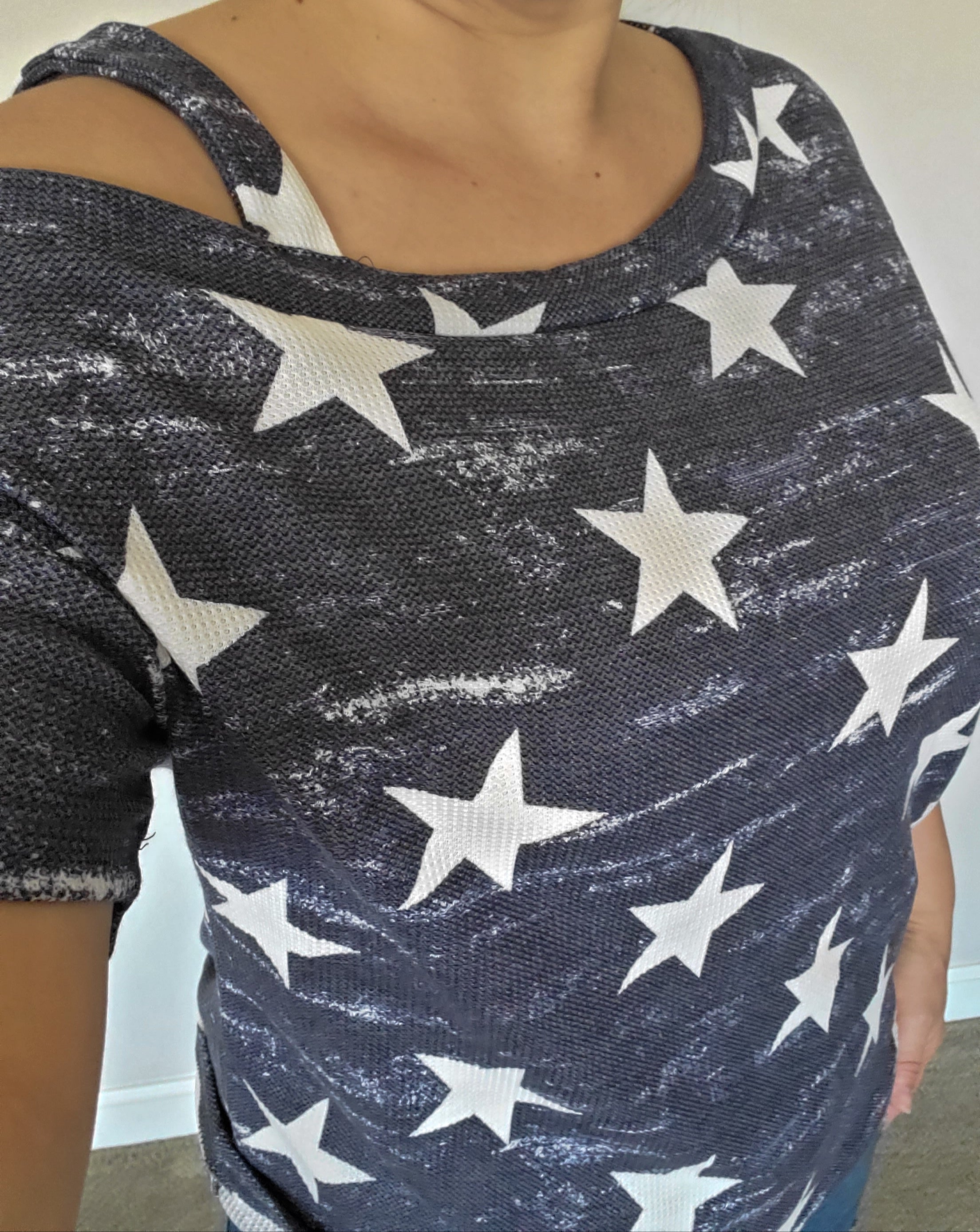 Your Lucky Stars Navy Off The Shoulder Blouse