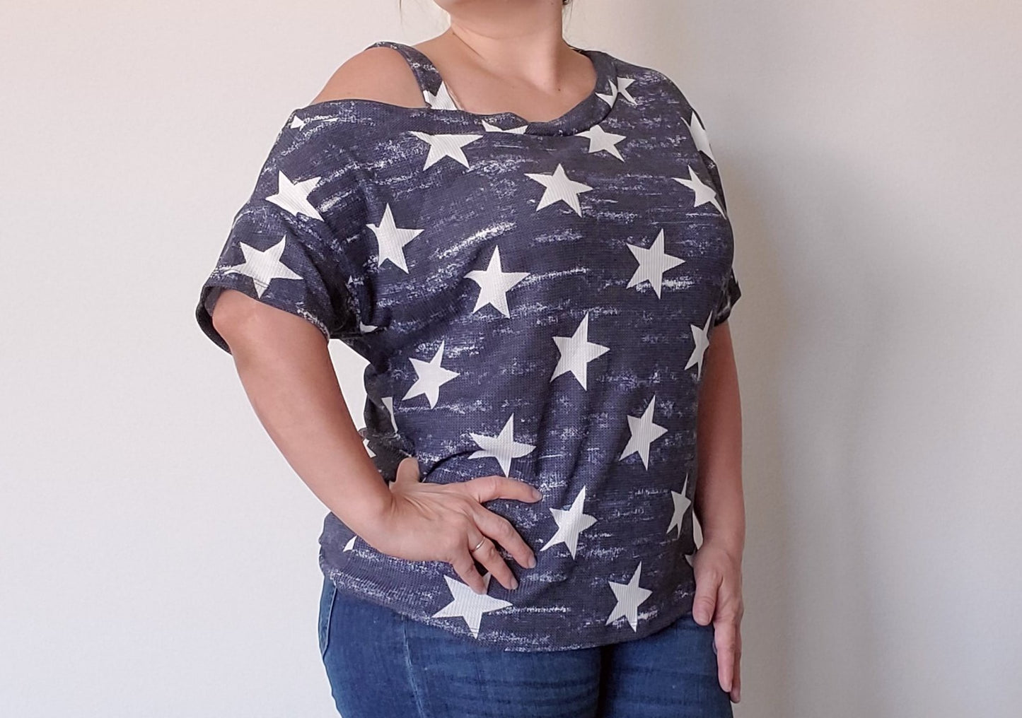 Your Lucky Stars Navy Off The Shoulder Blouse