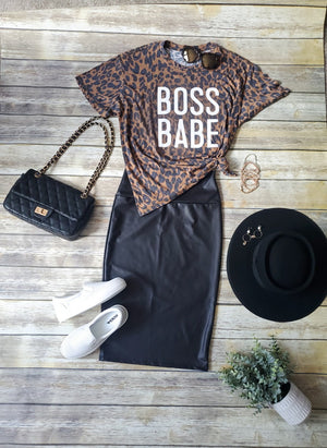 Boss Babe Leopard Graphic Tee