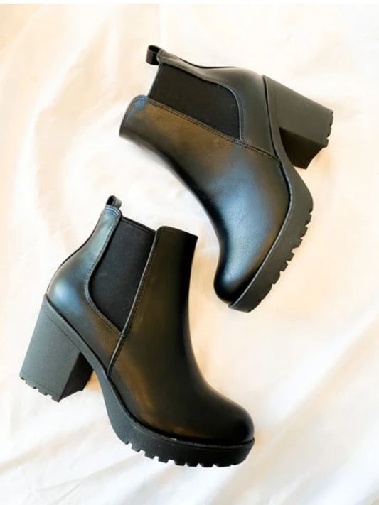 Slip On Platform Ankle Boots