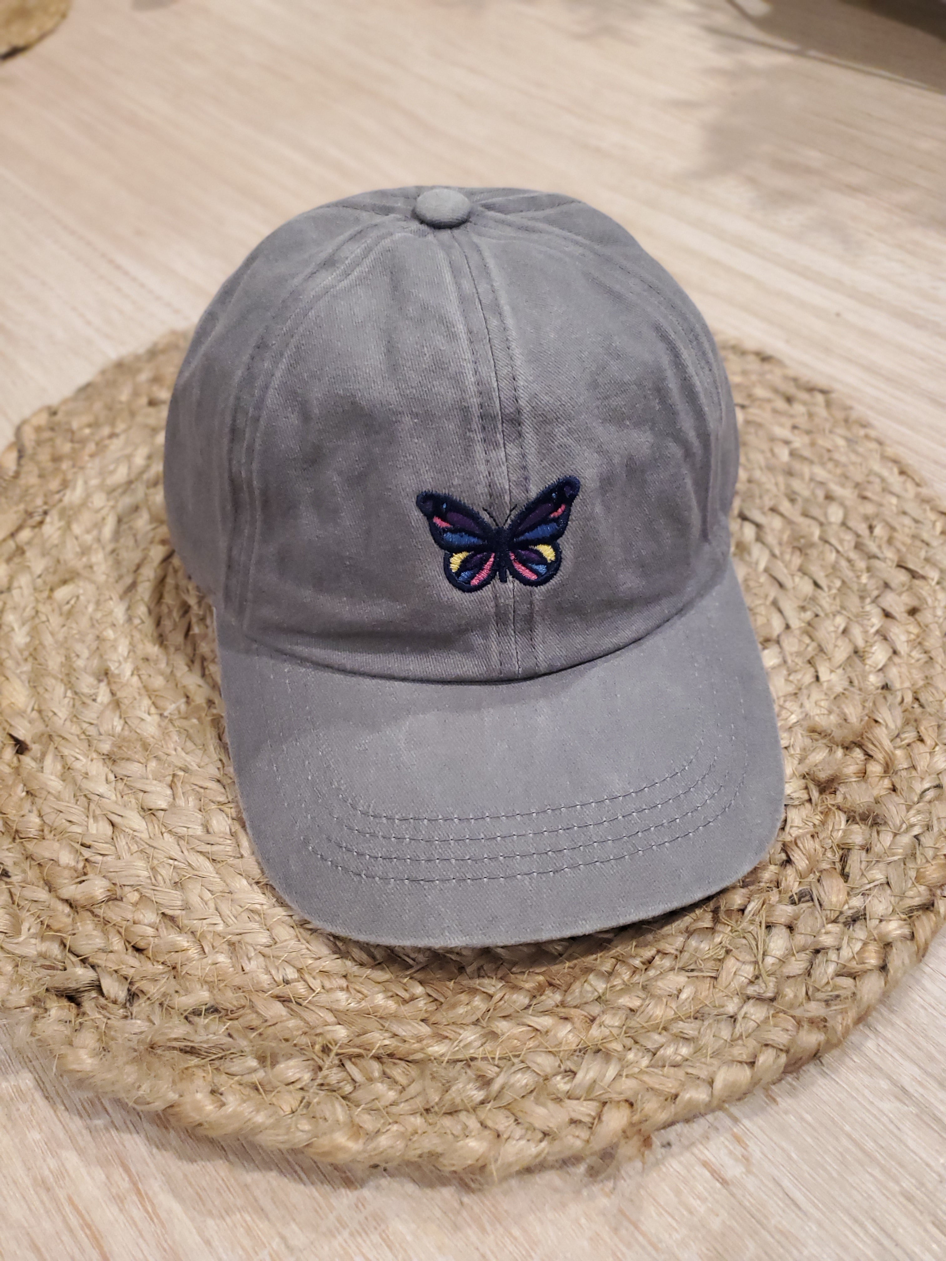 Embroidered Colorful Butterfly Hat