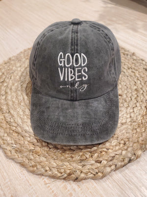 Good Vibes Only Embroidered Baseball Cap