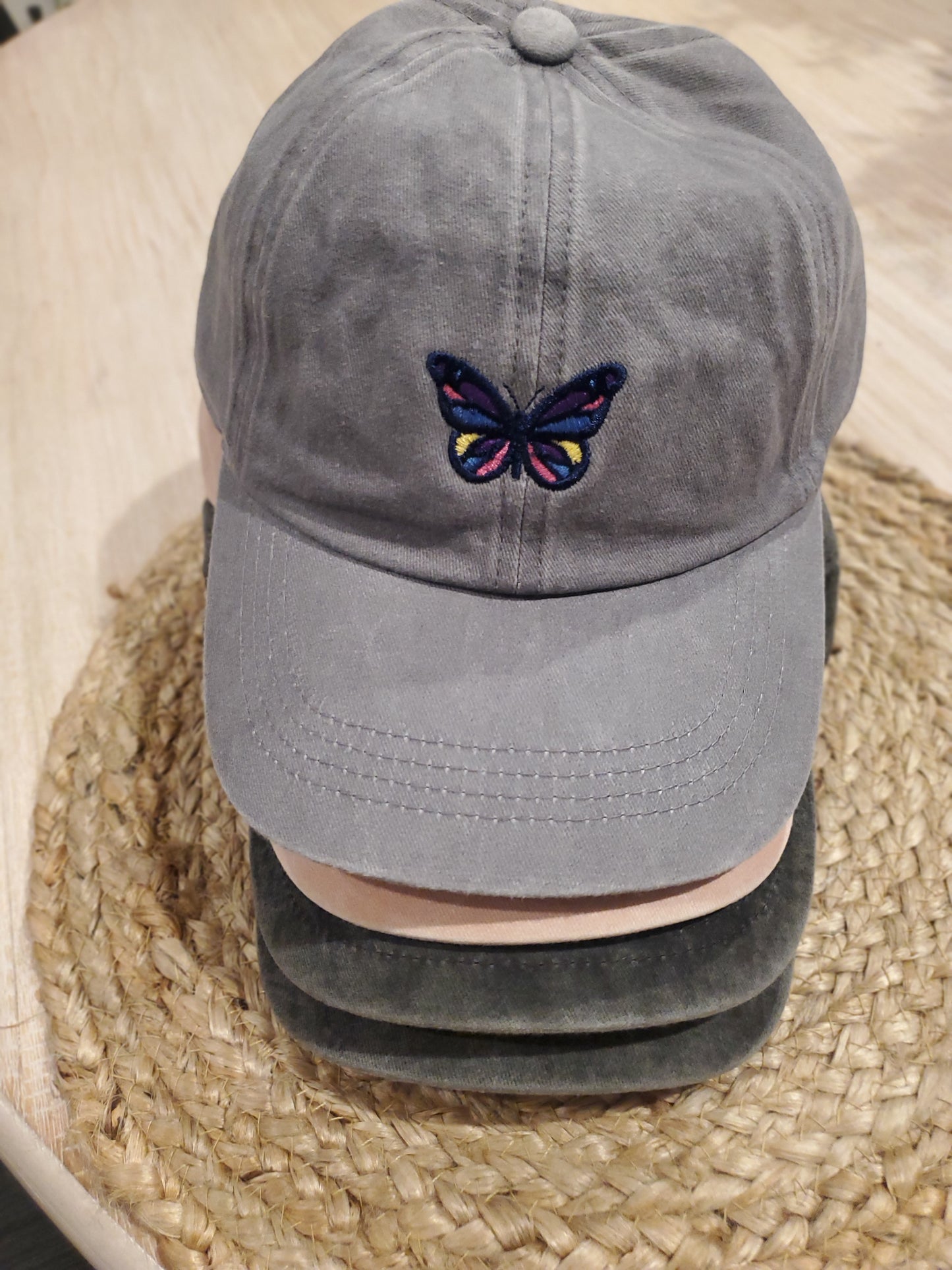 Embroidered Colorful Butterfly Hat