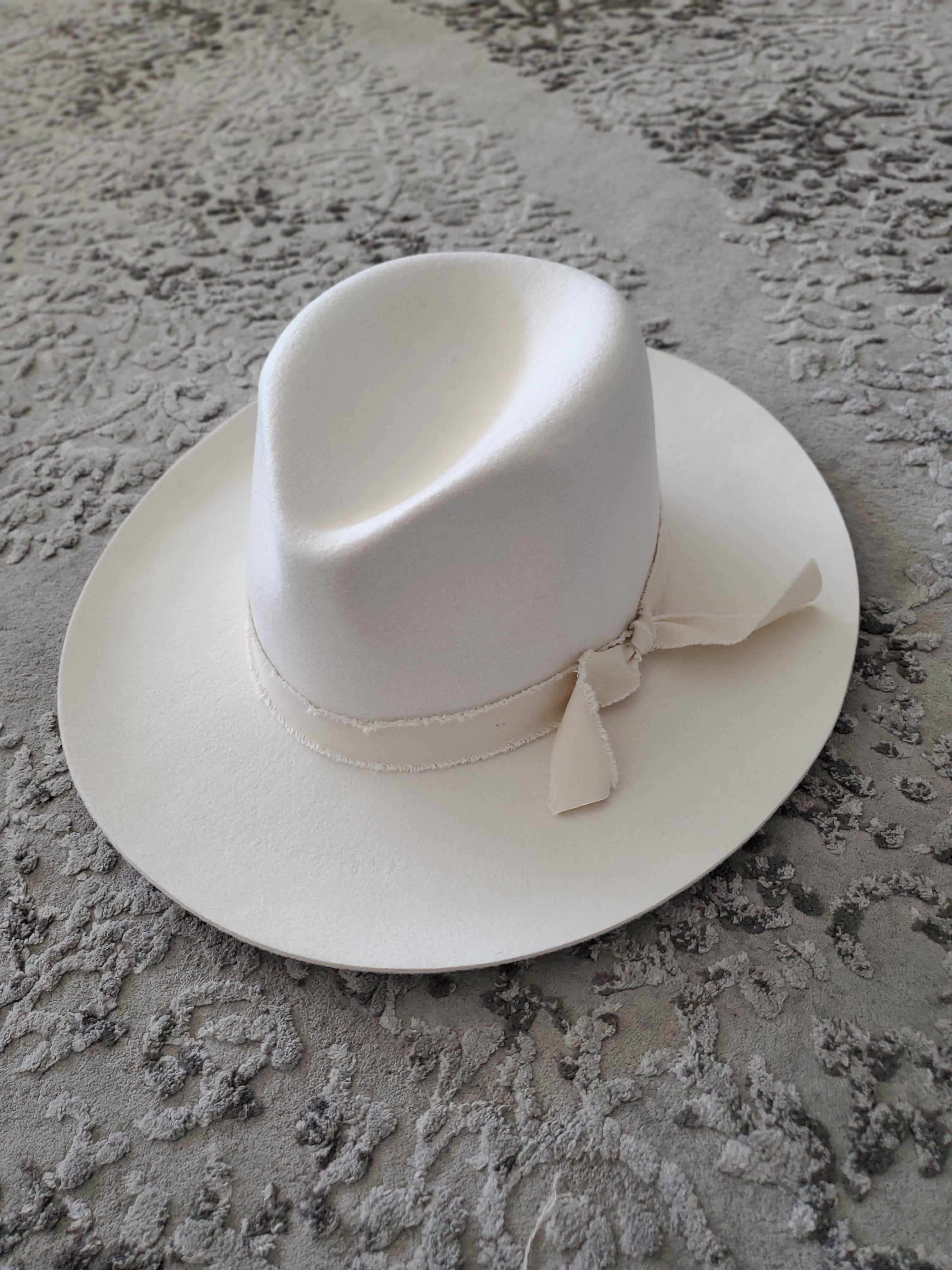 Jacqueline  Wool Panama Hat-Ivory