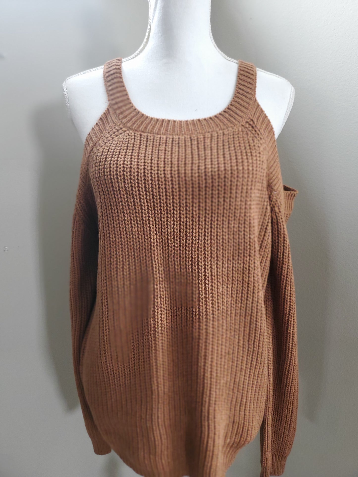 Cold Shoulder Rust Sweater