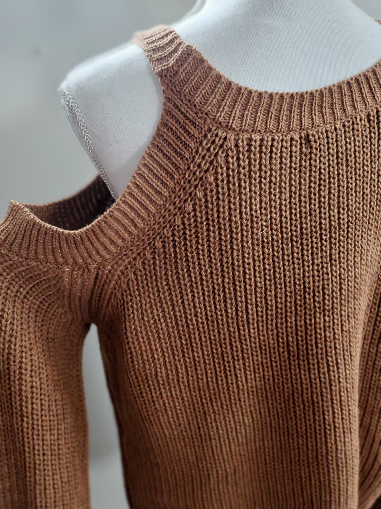 Cold Shoulder Rust Sweater