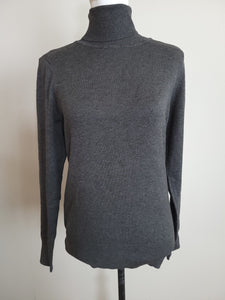 Fitted Grey Turtle Neck Sweater