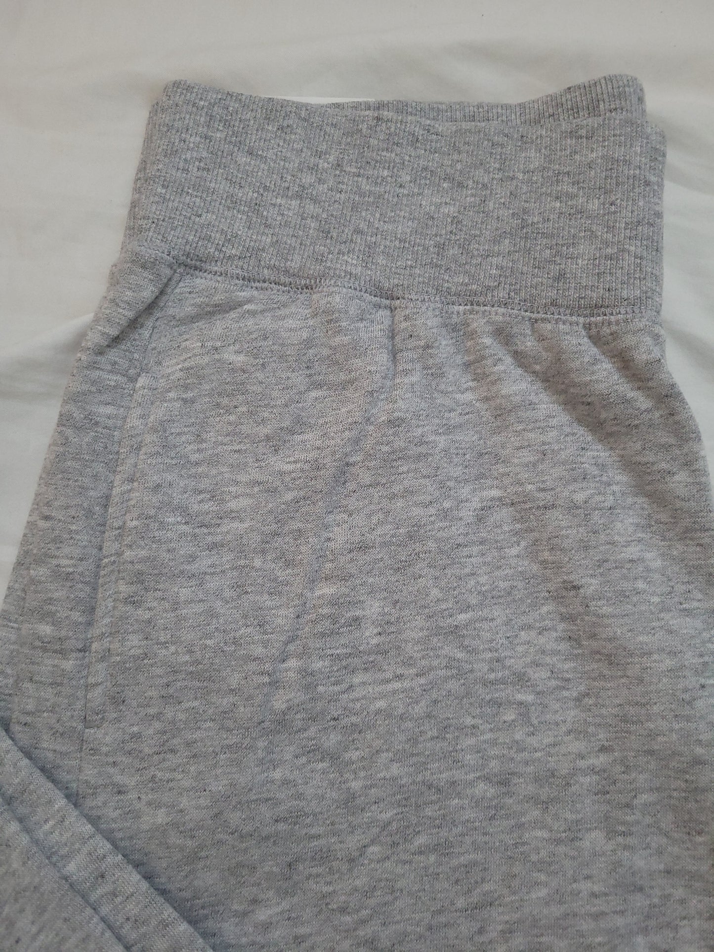 Wide Elastic Waistband Fleece Joggers-Light Heather Grey