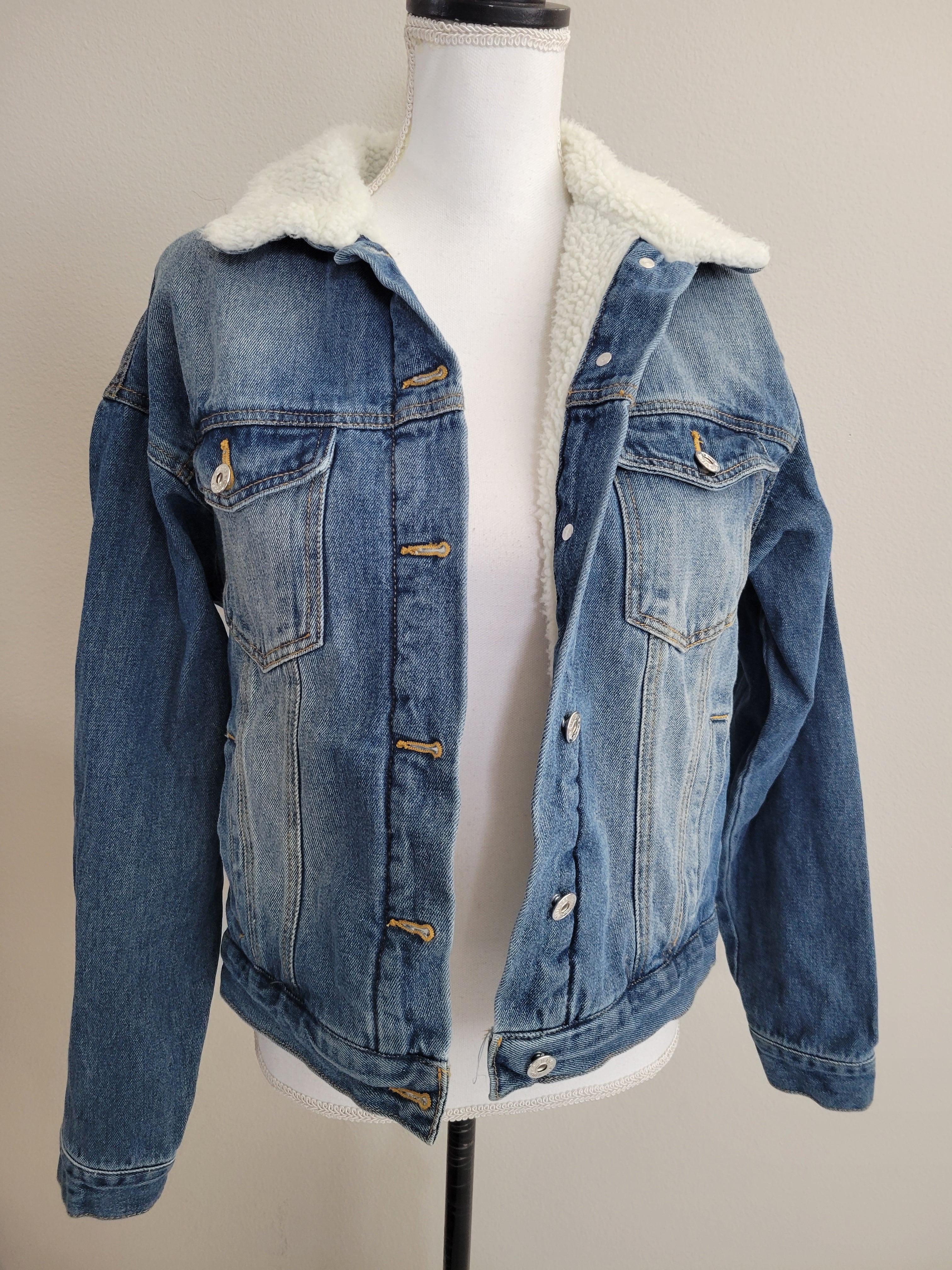 Cindy Sherpa Lined Crop Denim Jacket S-XL – Mota Boutique