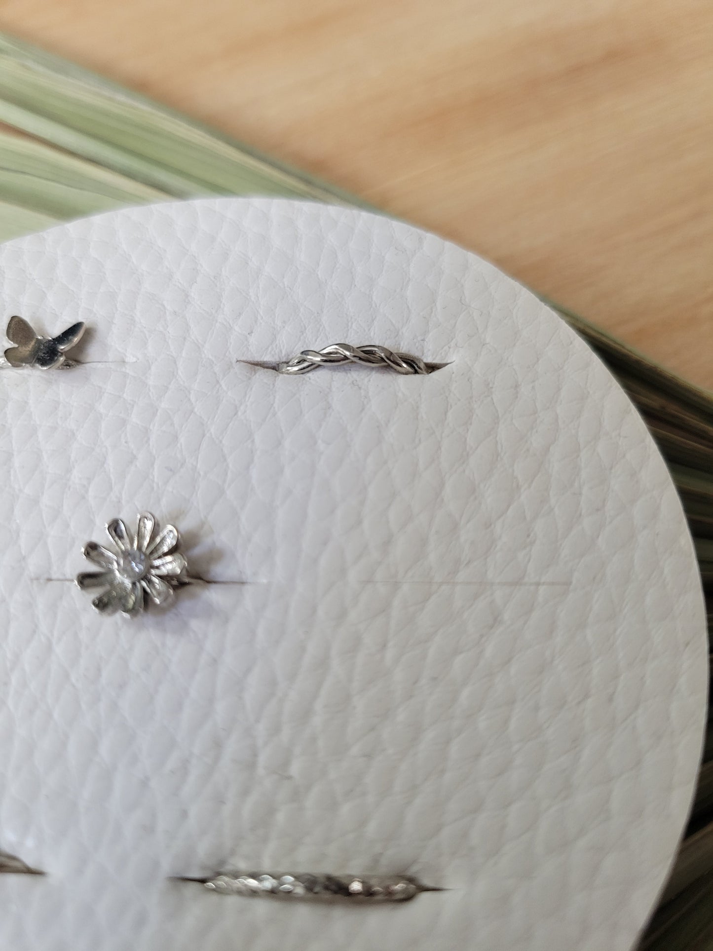 5 Piece Butterfly and Daisy Ring set-Silver