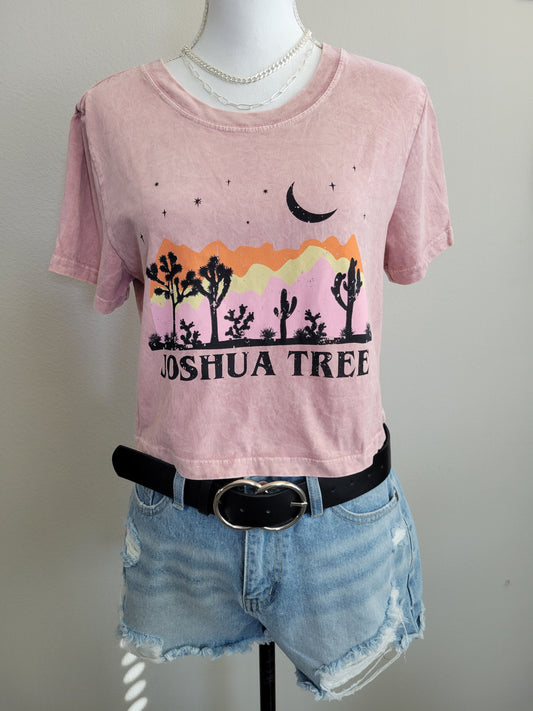 Mineral Pink JOSHUA TREE Cotton graphic crop top