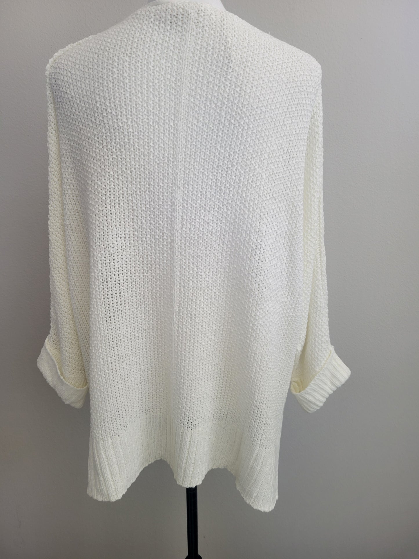 Crew Neck Knit Sweater-Cream