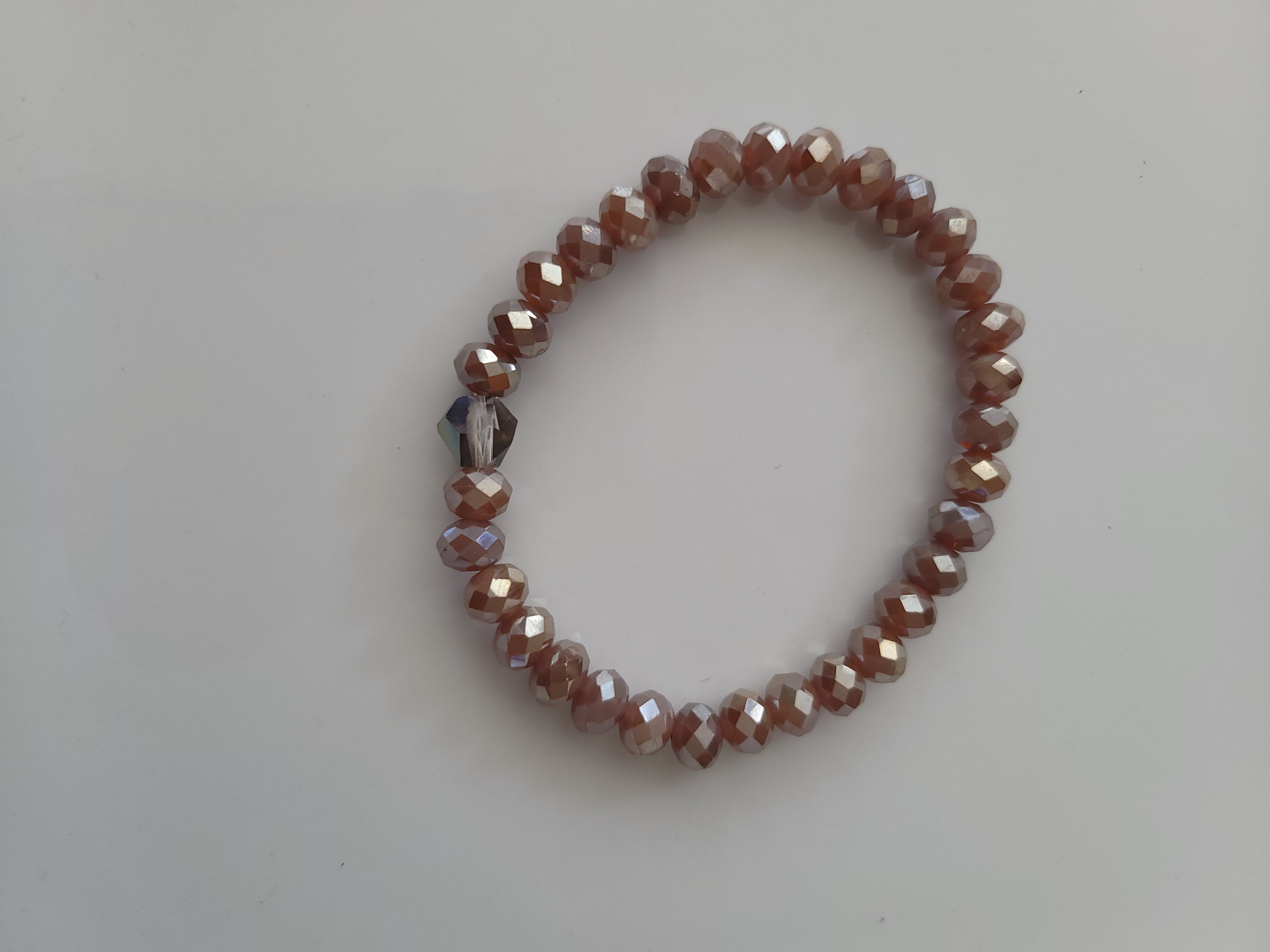 Faceted bead assorted stretch bracelet set-Wine