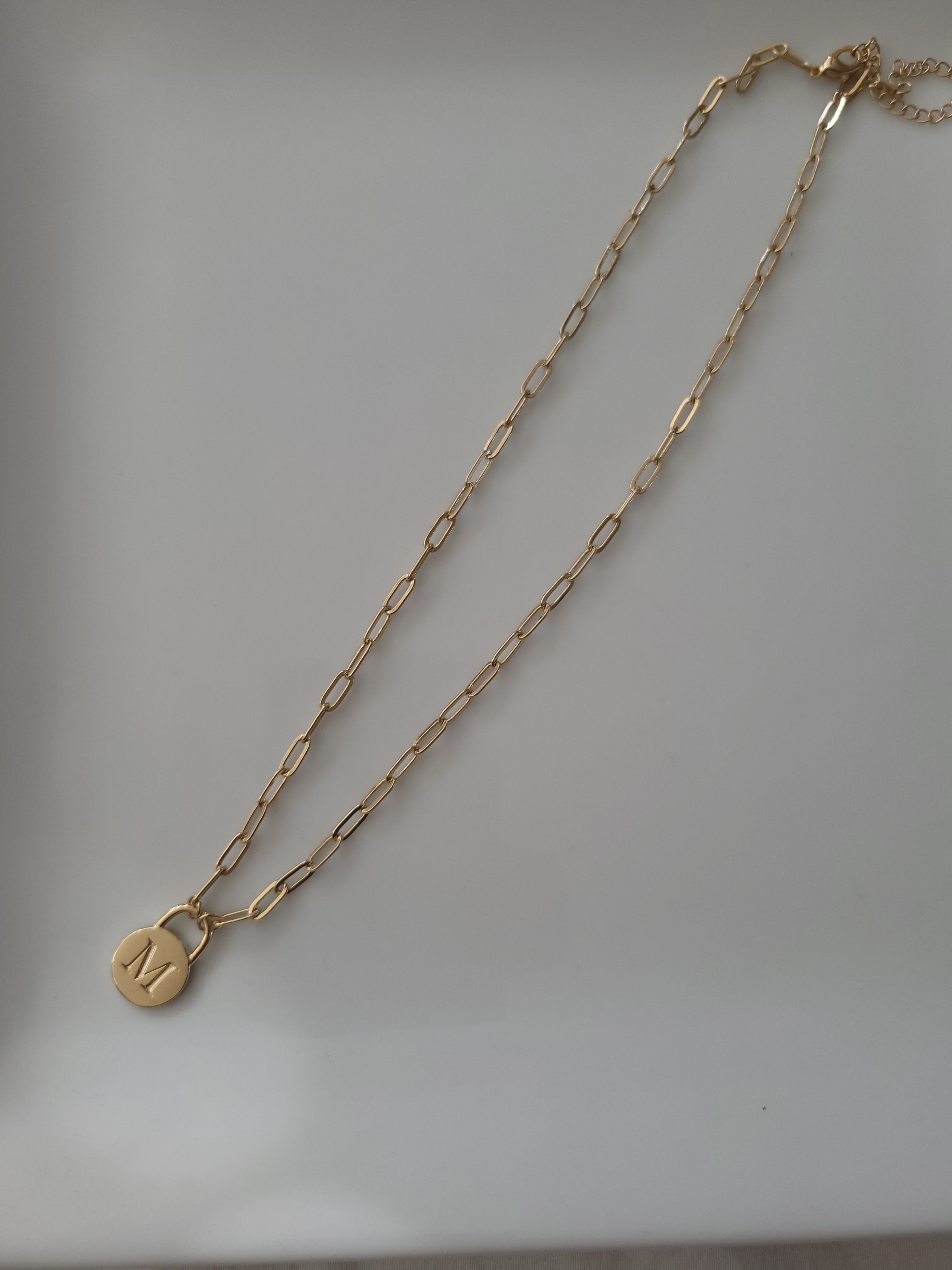 Monogram Pendant  Chain Necklace