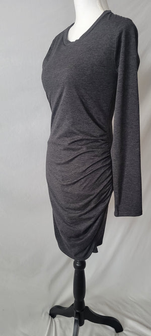 Ruched Body Con Dress-Charcoal
