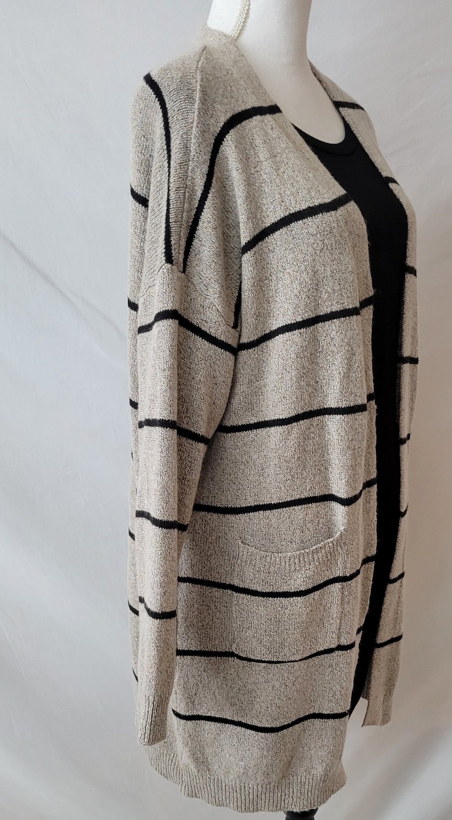 Natali Striped Long  Cardigan