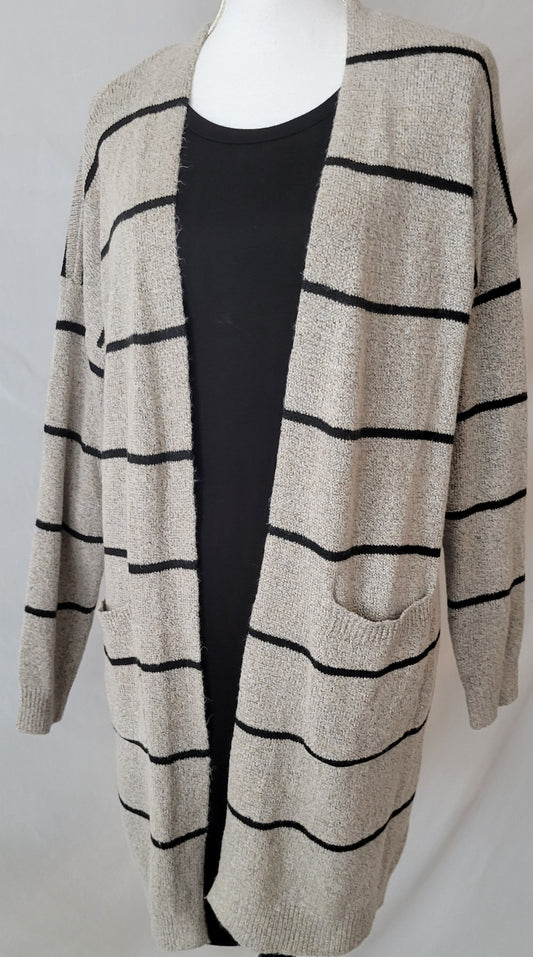 Natali Striped Long  Cardigan