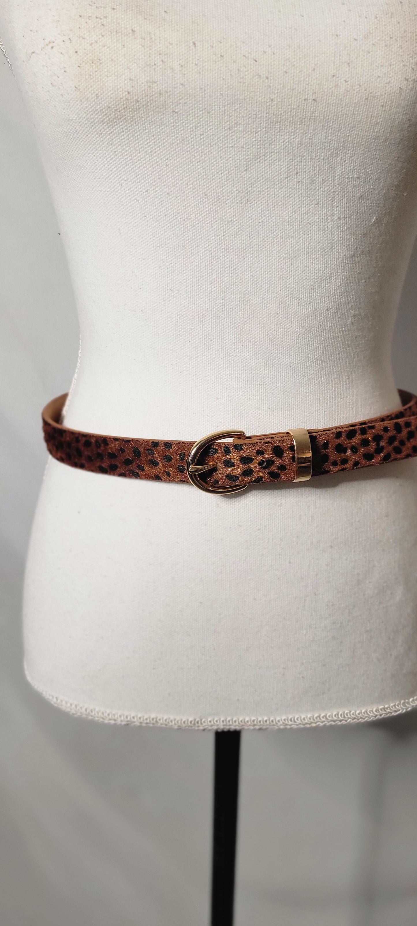 Faux Leather Belt Set-Dark Animal Print