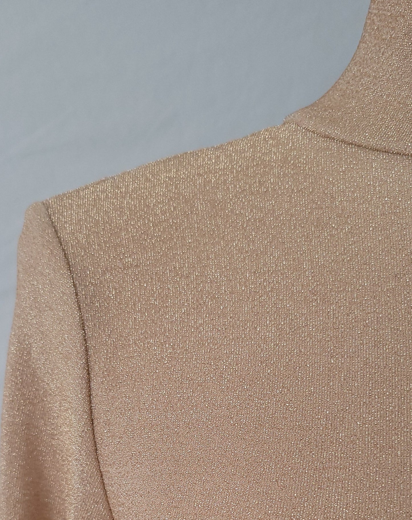 SPARKLE TOGETHER CHAMPAGNE MOCK NECK LONG SLEEVE TOP