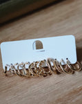 Mini Hoop Earring Set 6 Piece-GOLD
