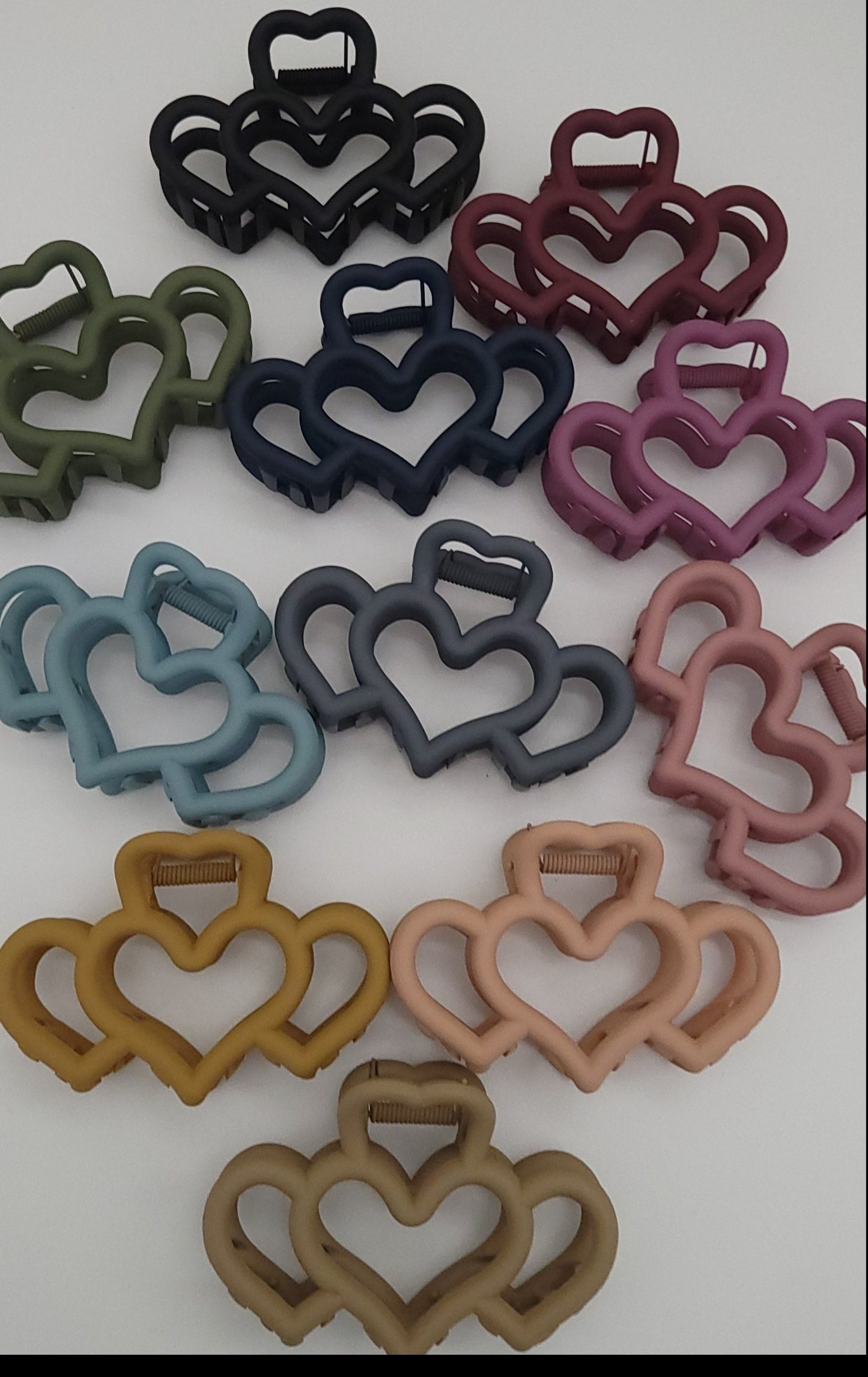 Heart Matte Color Hair Claw Clip-11 Colors