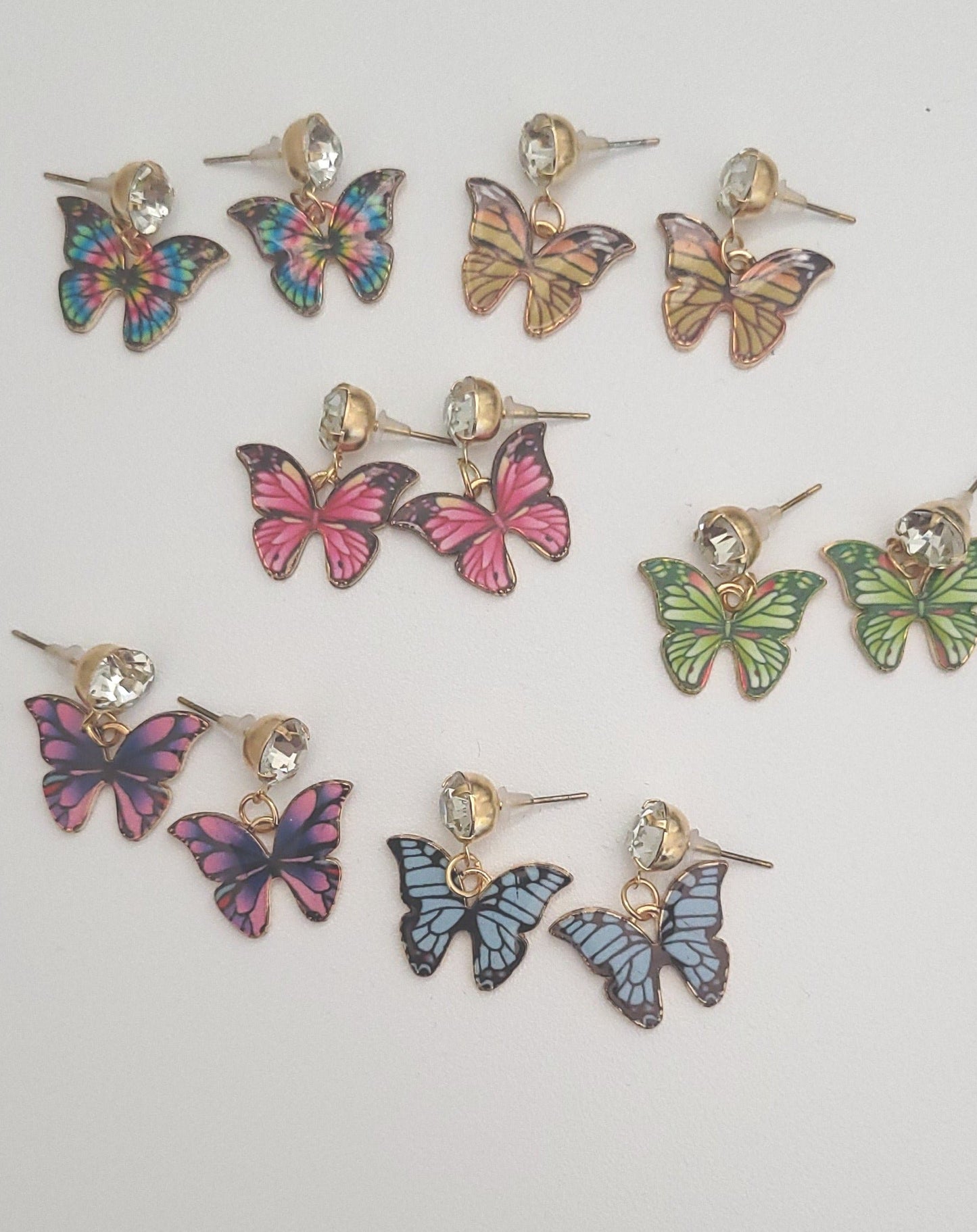 Stud Butterfly Dangle Earrings-6 Colors