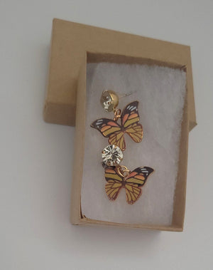 Stud Butterfly Dangle Earrings-6 Colors