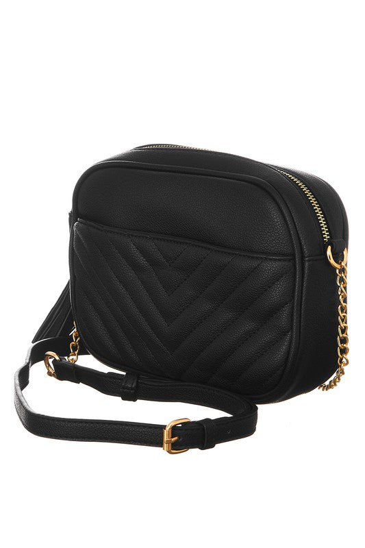 CHEVRON DESIGN CROSSBODY BAG