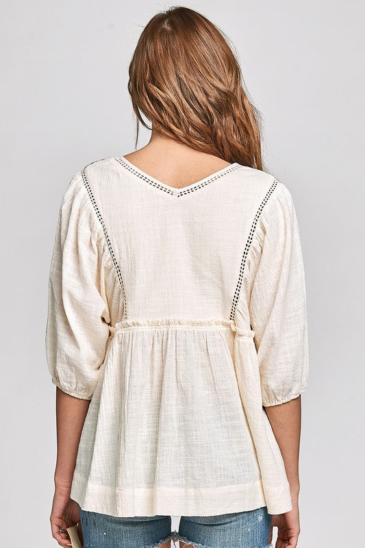 Peasant Embroidered Top