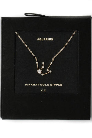 14K Gold Constellation Zodiac Necklace