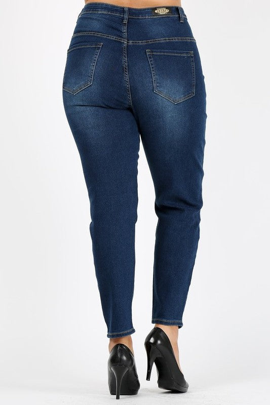 Distressed Knee Dark Wash Sinny Jeans