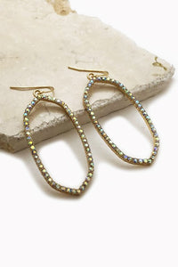 Rhinestone  Hexagon Earrings