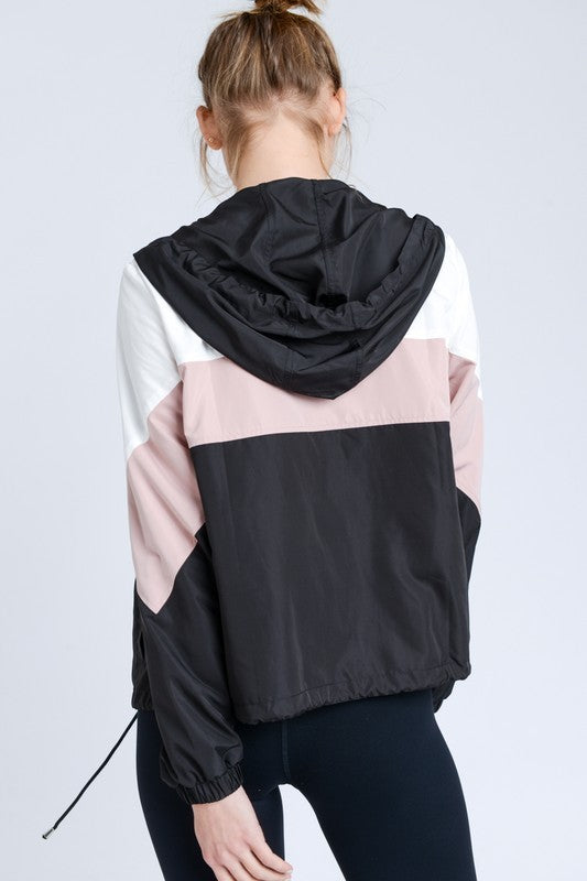 Colorblock Hooded Windbreaker