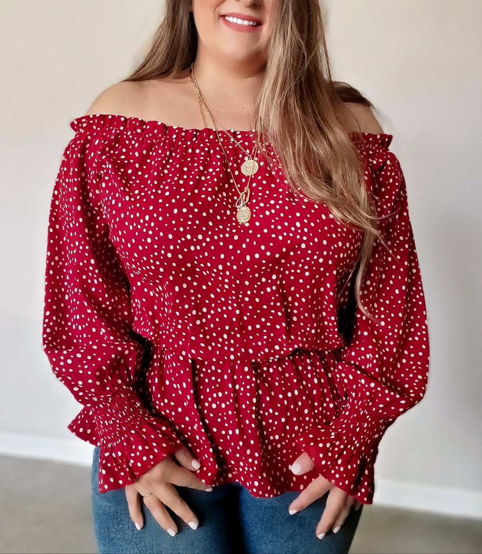 Red Polka Dot Top S-2XL