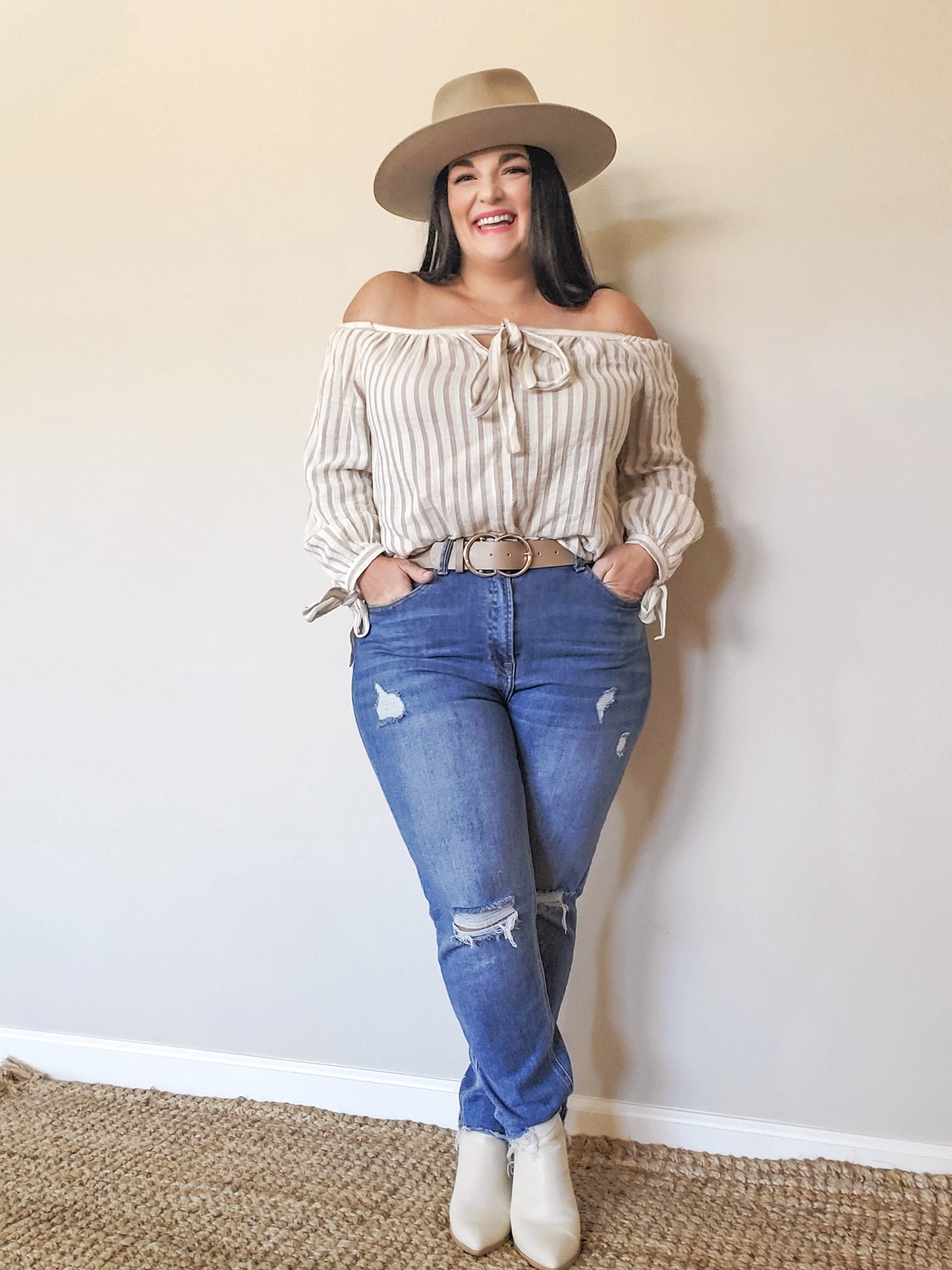 Striped Off The Shoulder Top