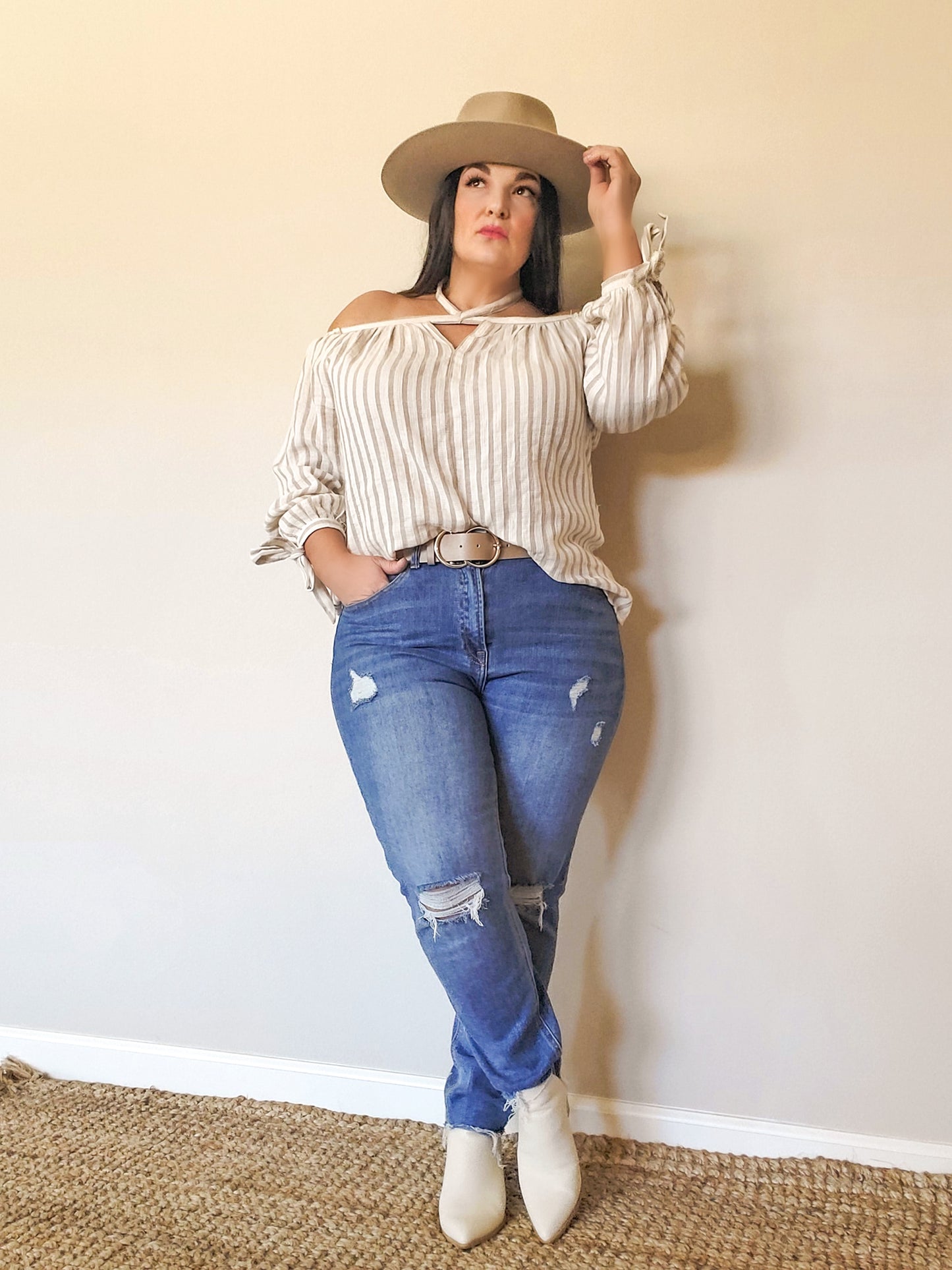 Striped Off The Shoulder Top