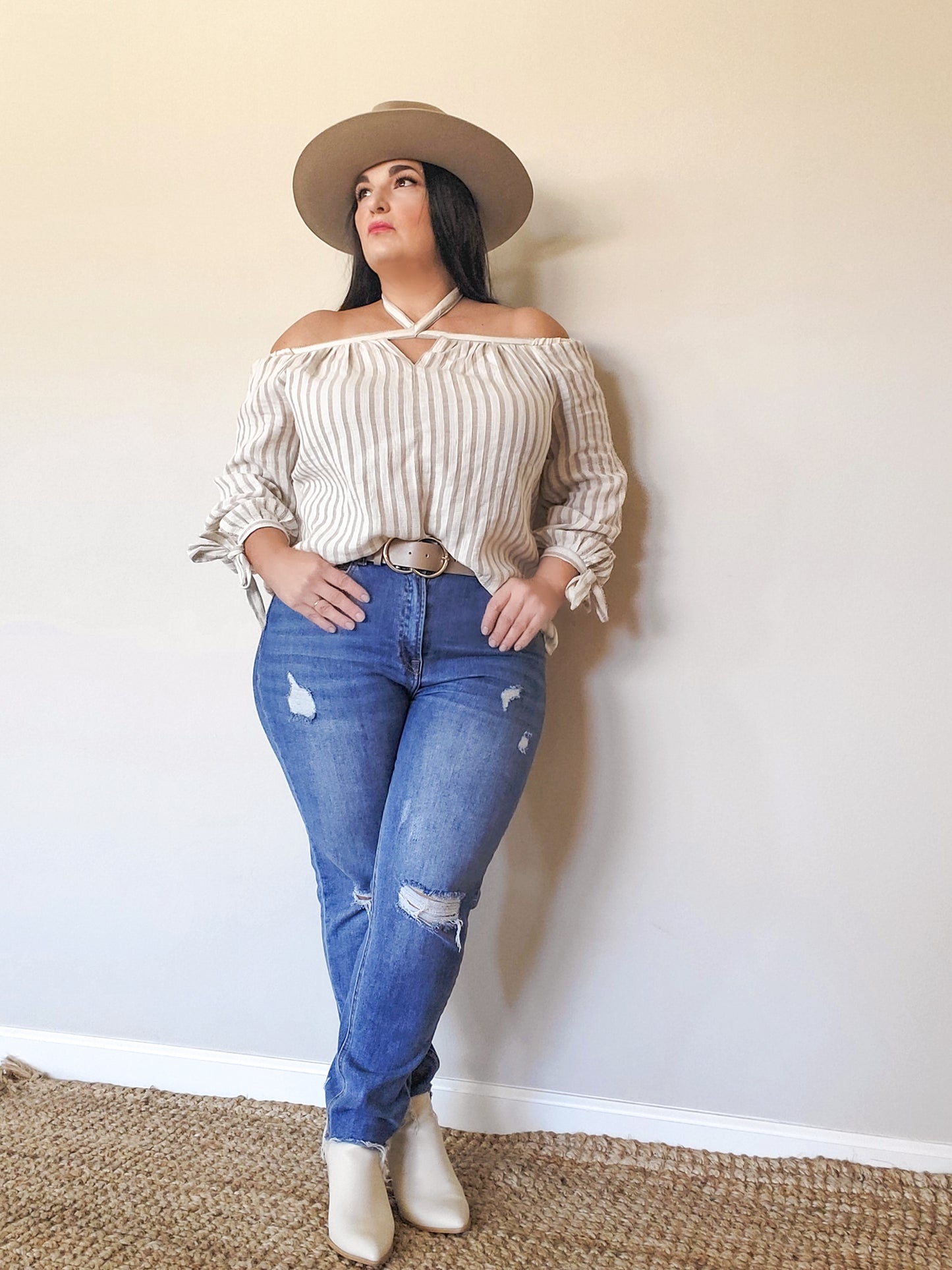 Striped Off The Shoulder Top