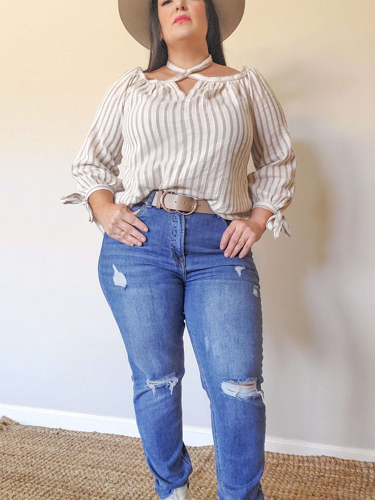 Striped Off The Shoulder Top