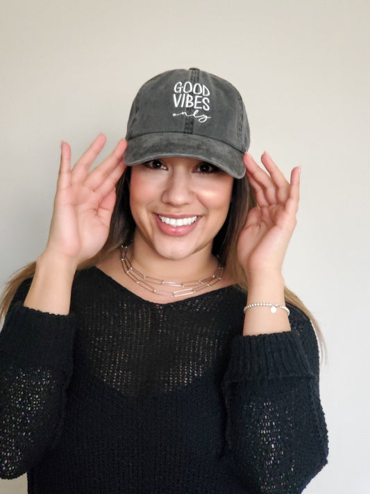 Good Vibes Only Embroidered Baseball Cap