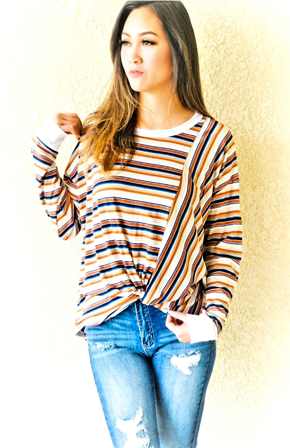 Long Sleeve Multi Striped Top