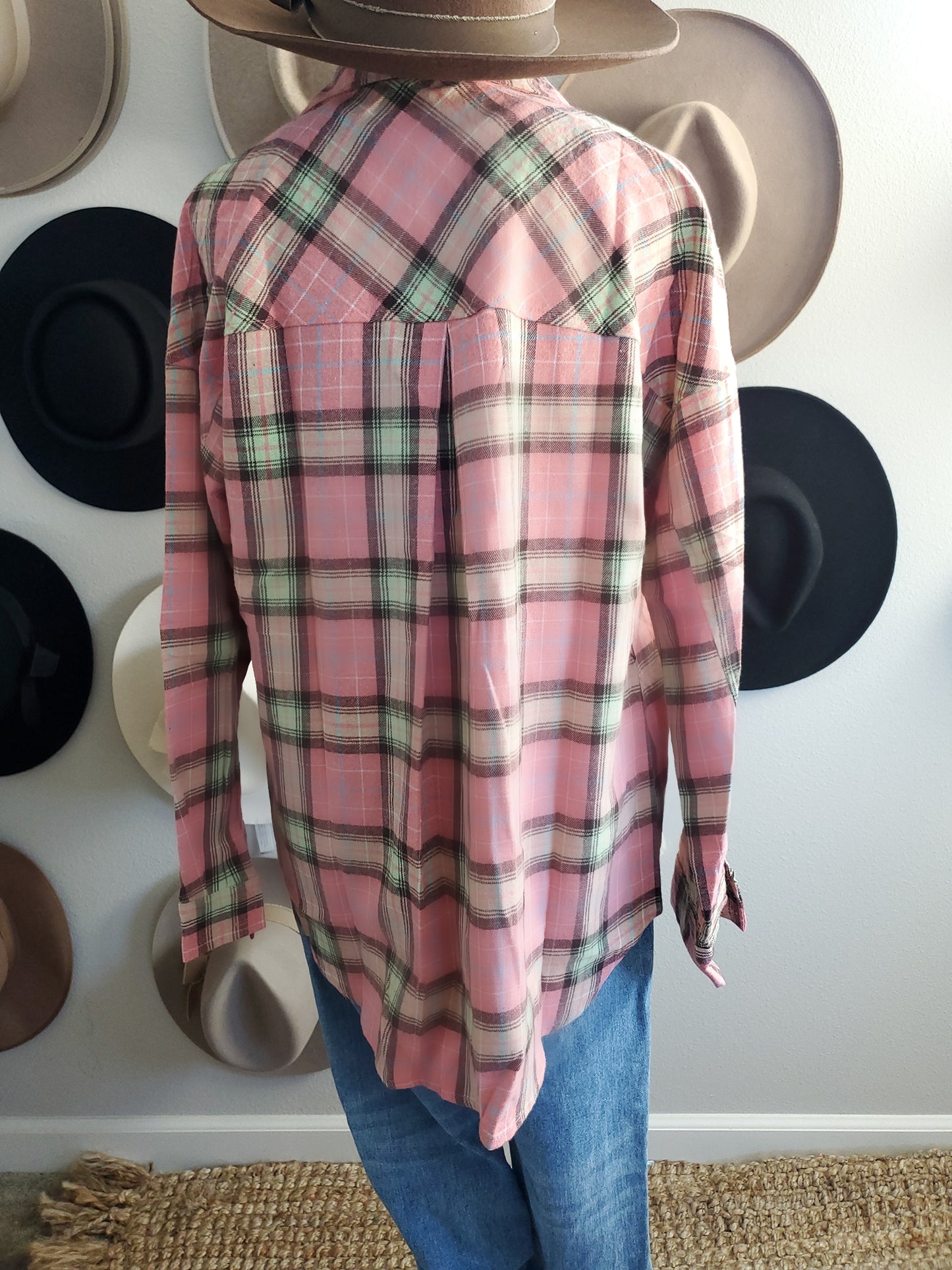 Plaid Pink Flannel Shirt