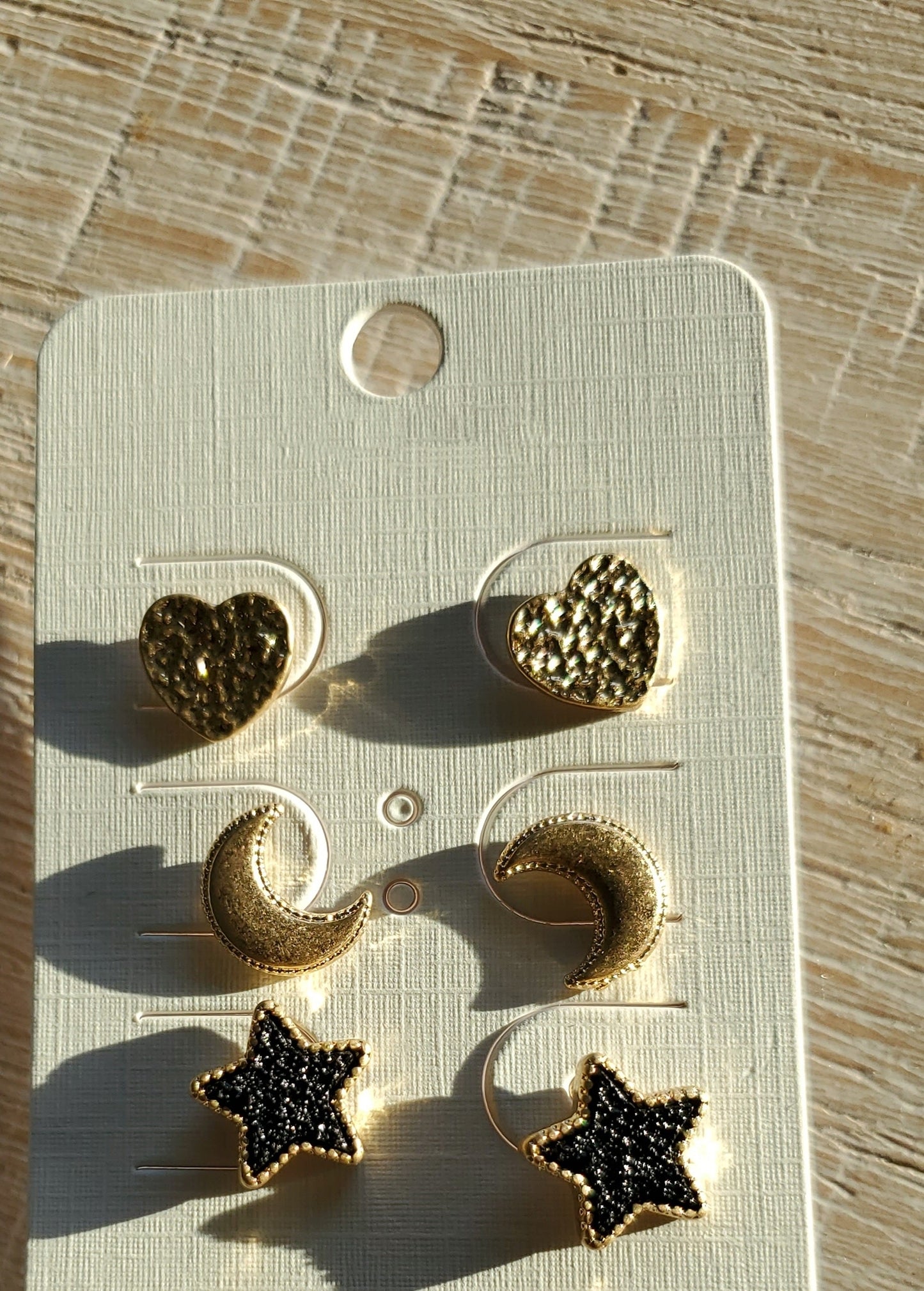 Stars and  Crescent 3 Piece Earring Set