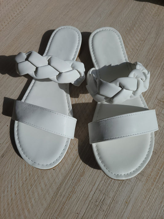 Braided White Sandal