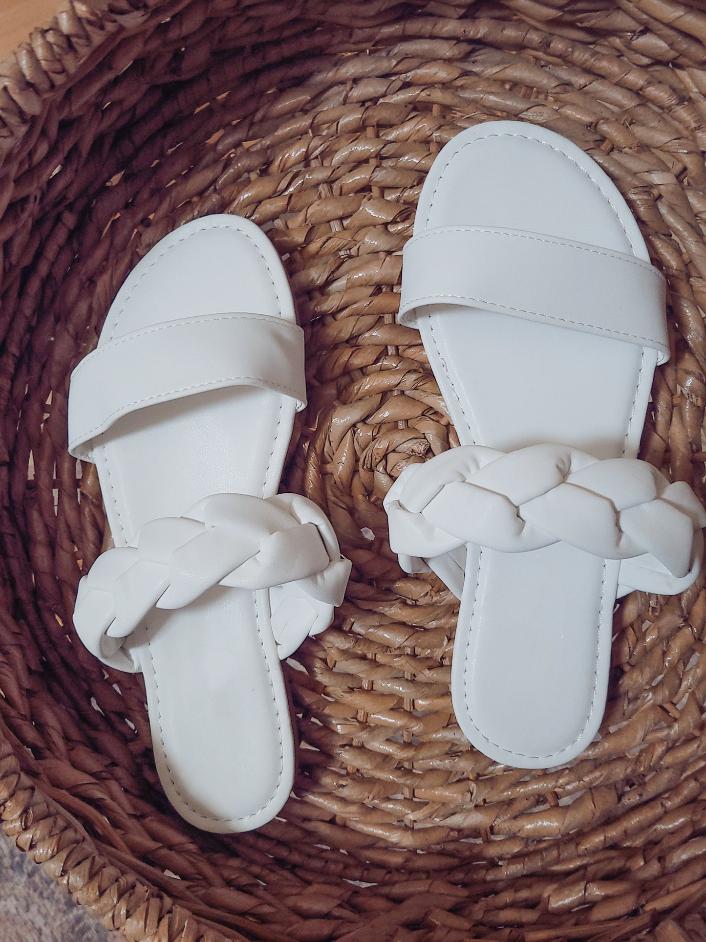 Braided White Sandal