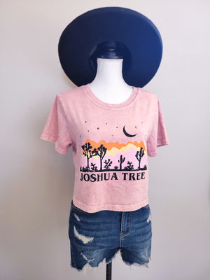 Mineral Pink JOSHUA TREE Cotton graphic crop top