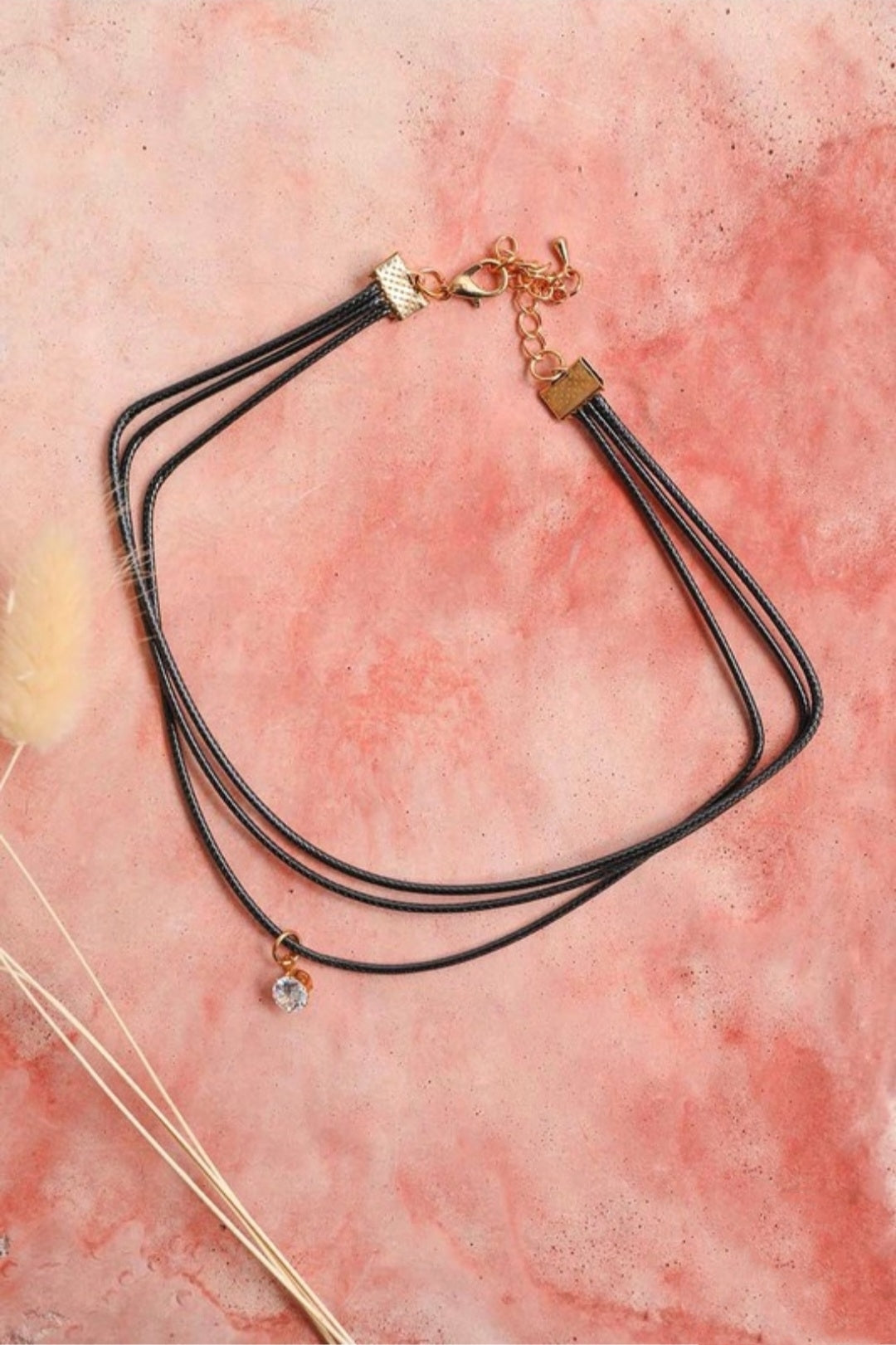 Triple Cord Choker Necklace