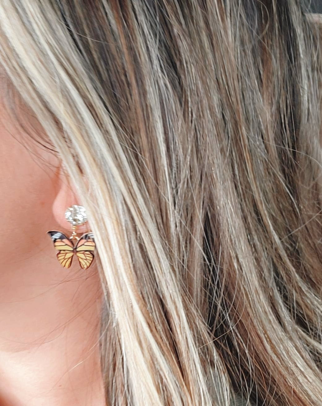 Stud Butterfly Dangle Earrings-6 Colors