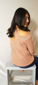 Cold Shoulder Sweater With Back Hole Detail