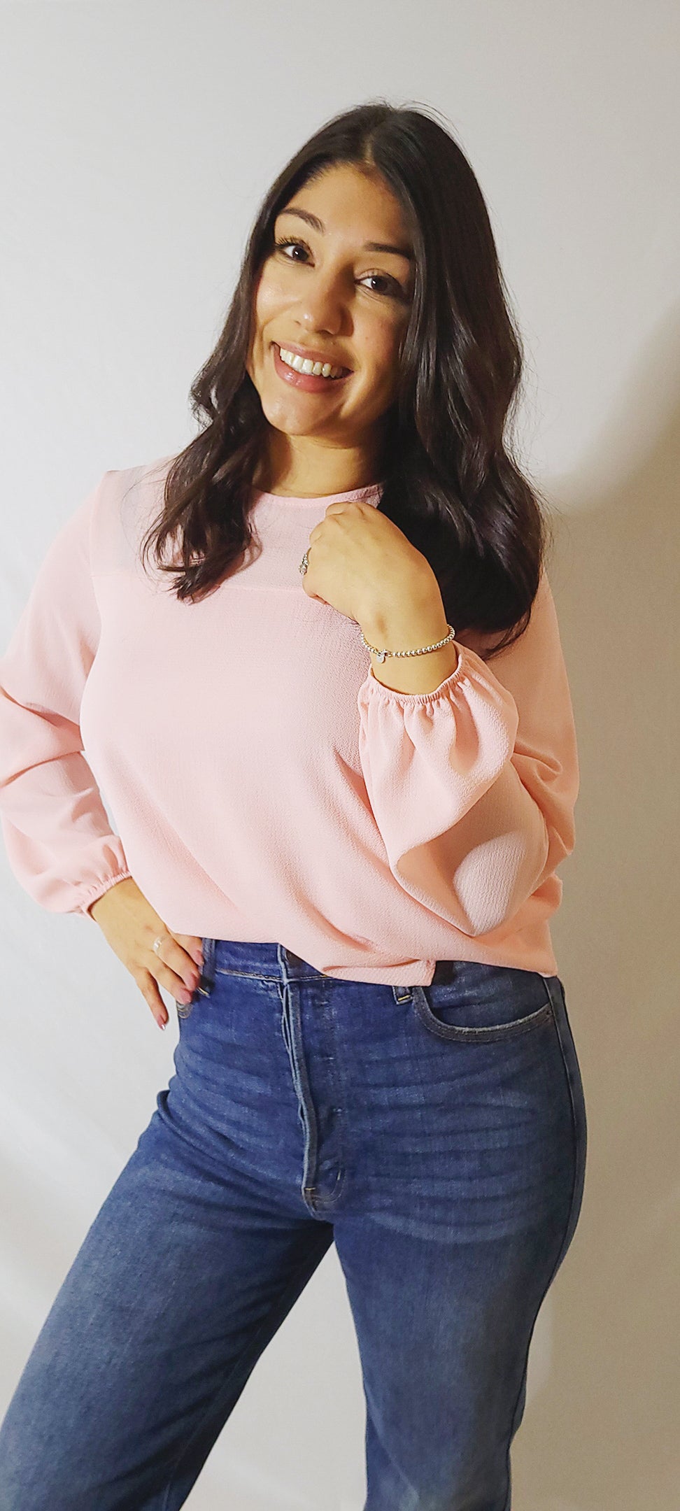 Pink Layered Blouse Top