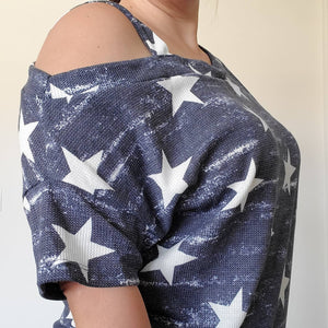 Your Lucky Stars Navy Off The Shoulder Blouse
